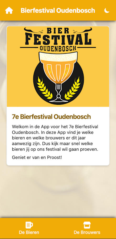 Voorblad van de Bierfestival Oudenbosch App